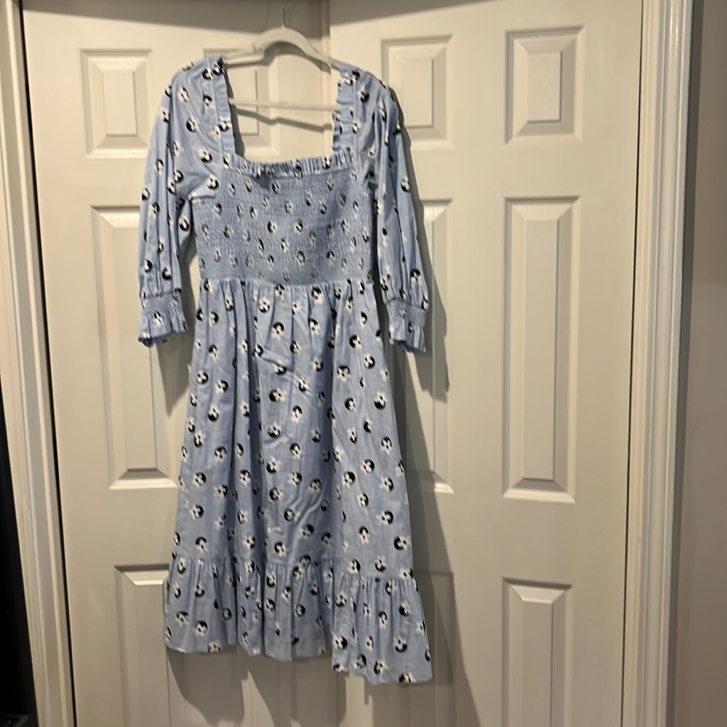 Kate Spade Floral Dot Smocked Midi Dress Xl Bnwt